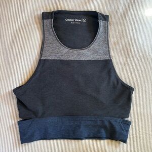 Outdoor Voices Tri-Tone Slashback Crop Top